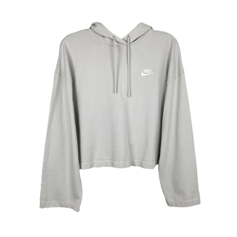 Nike | Cropped Embroidered Logo Hoodie Wide Arms Size Large
